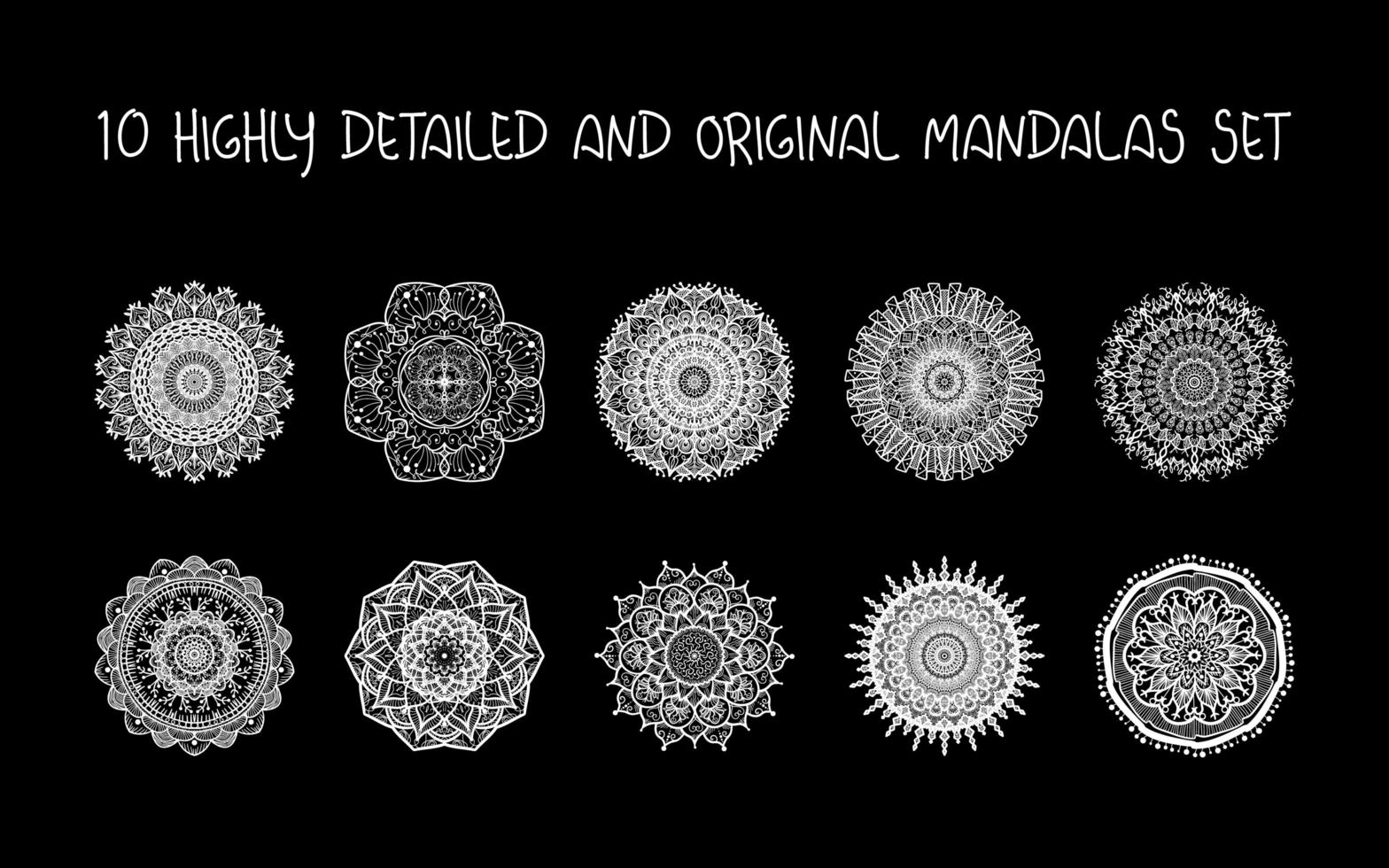 relajante conjunto de mandalas vector