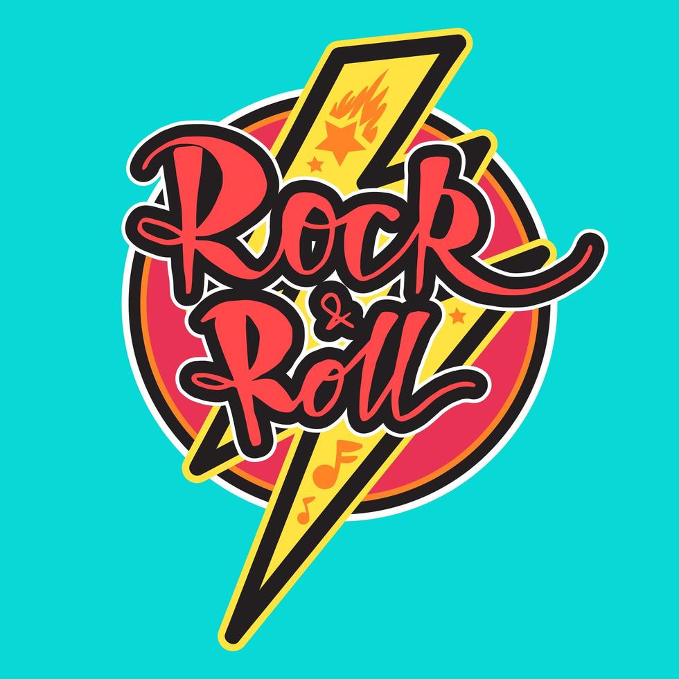 letras de rock and roll vector