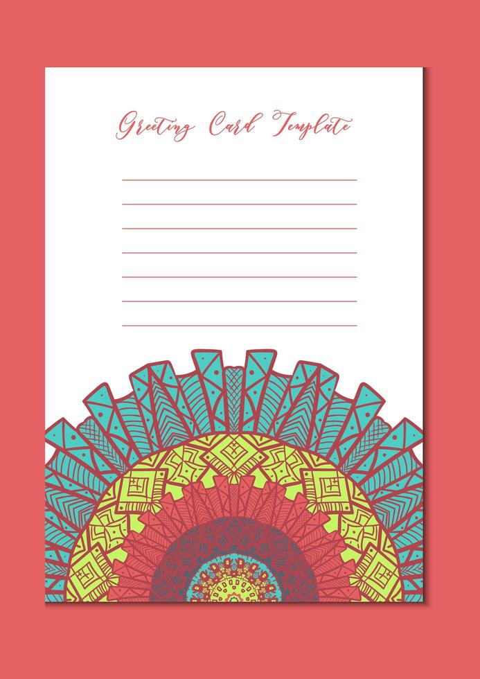 Mandala oriental template card vector