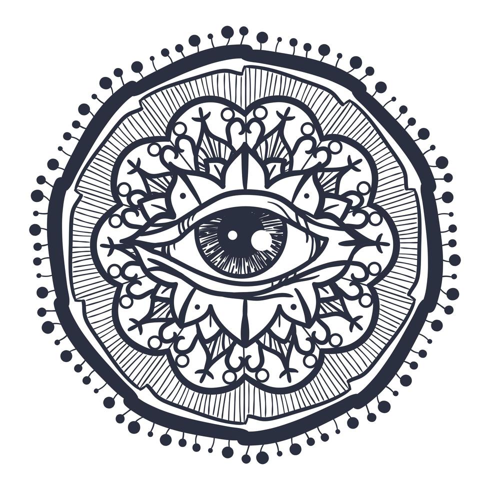 All Seeing Eye in Mandala vector