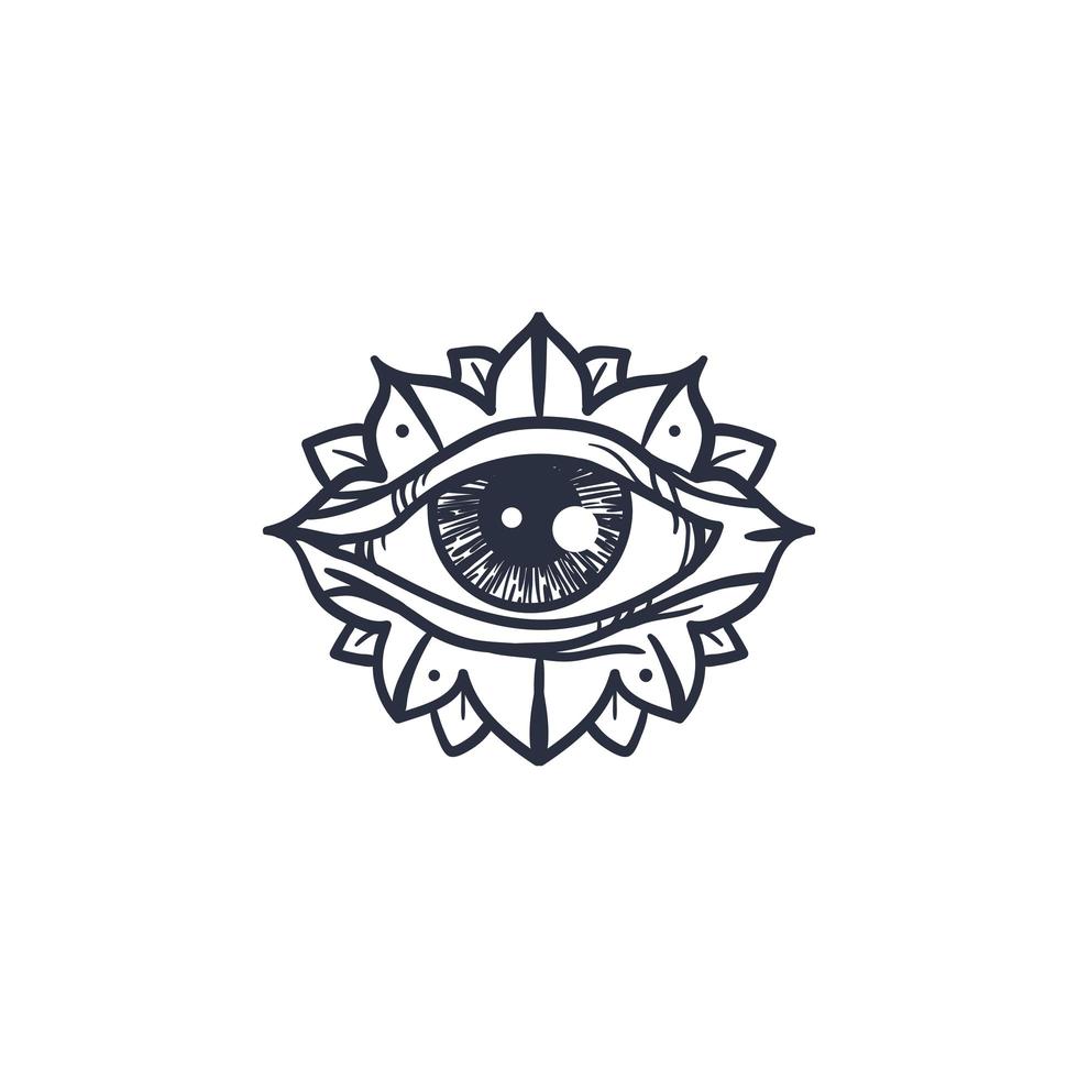 All Seeing Eye in Mandala vector