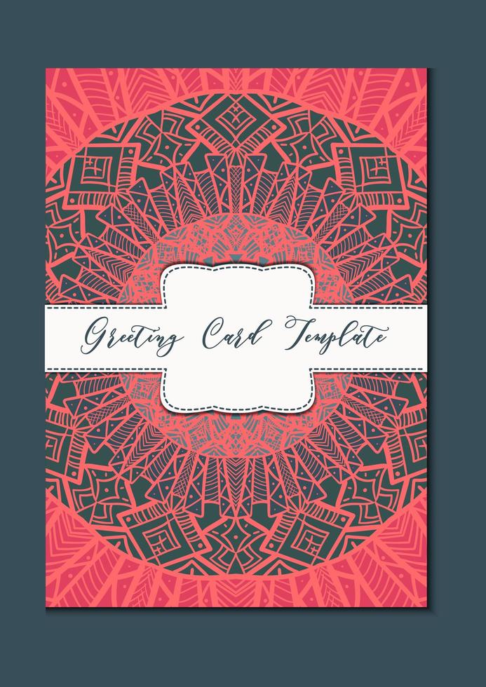 Mandala oriental template card vector