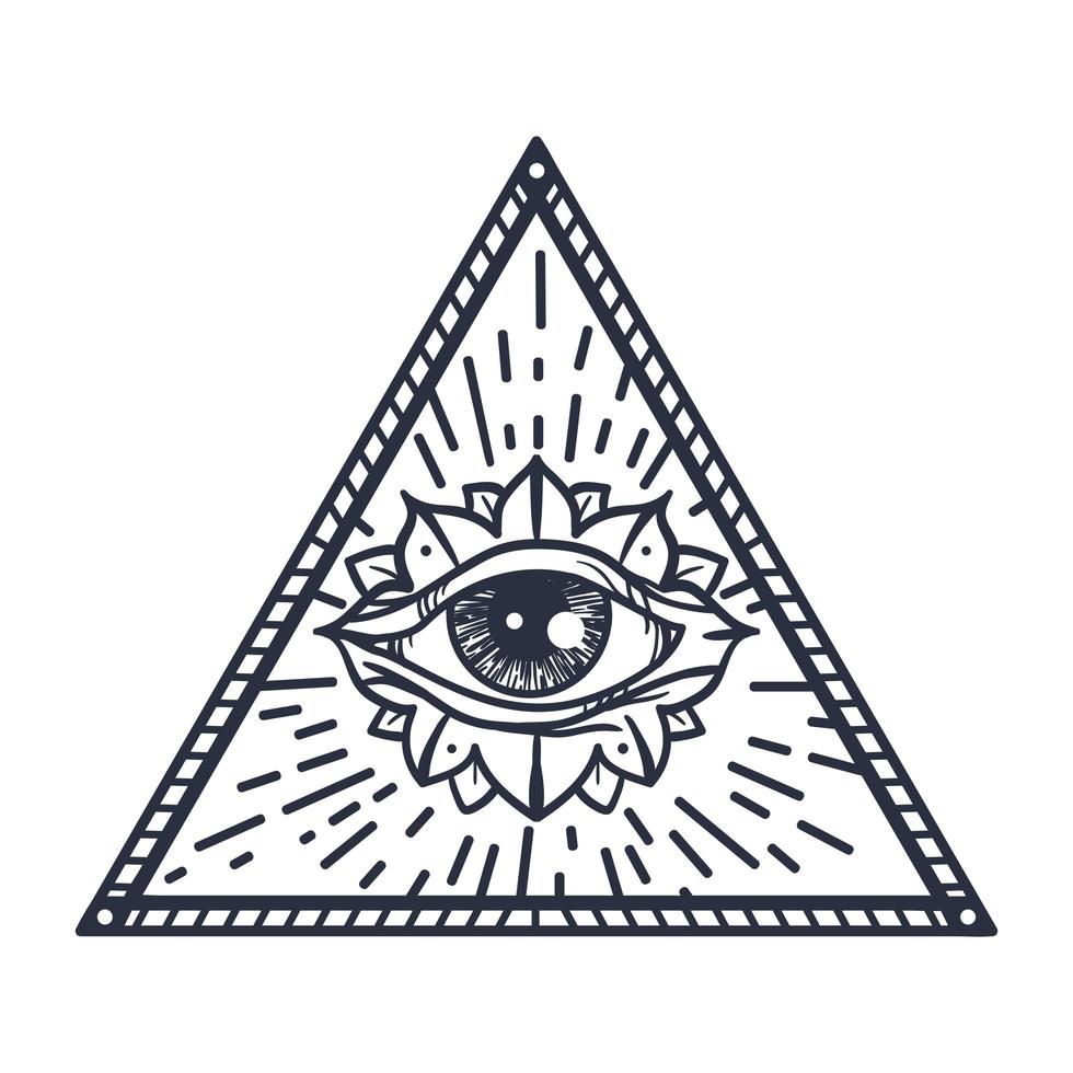 All Seeing Eye in Triangle vector