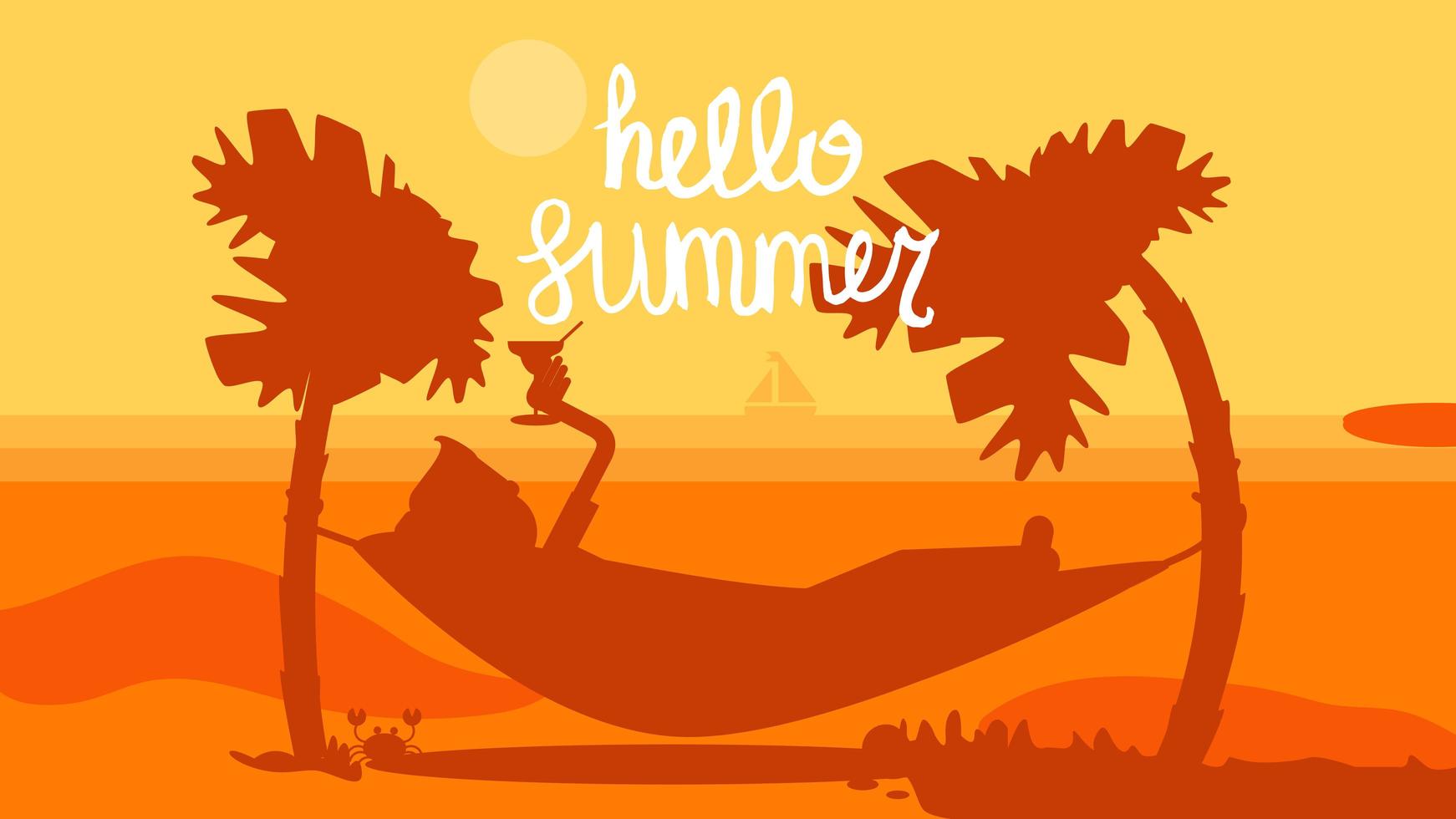 Hello Summer Concept vector