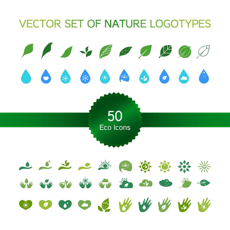 Ecology icons, nature logo vector