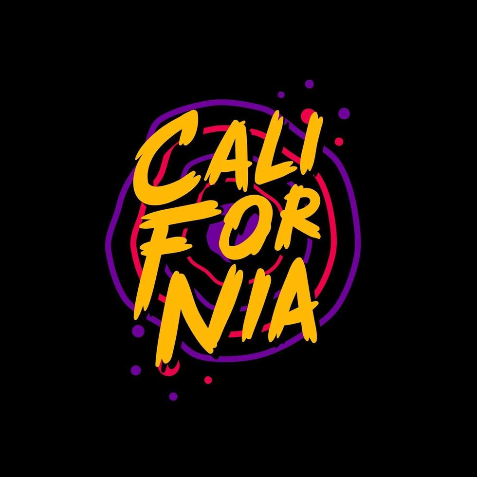 diseño de camiseta de tipografía de california vector