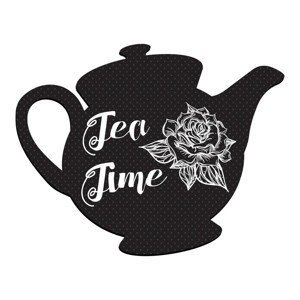 Tea Time with rose vector