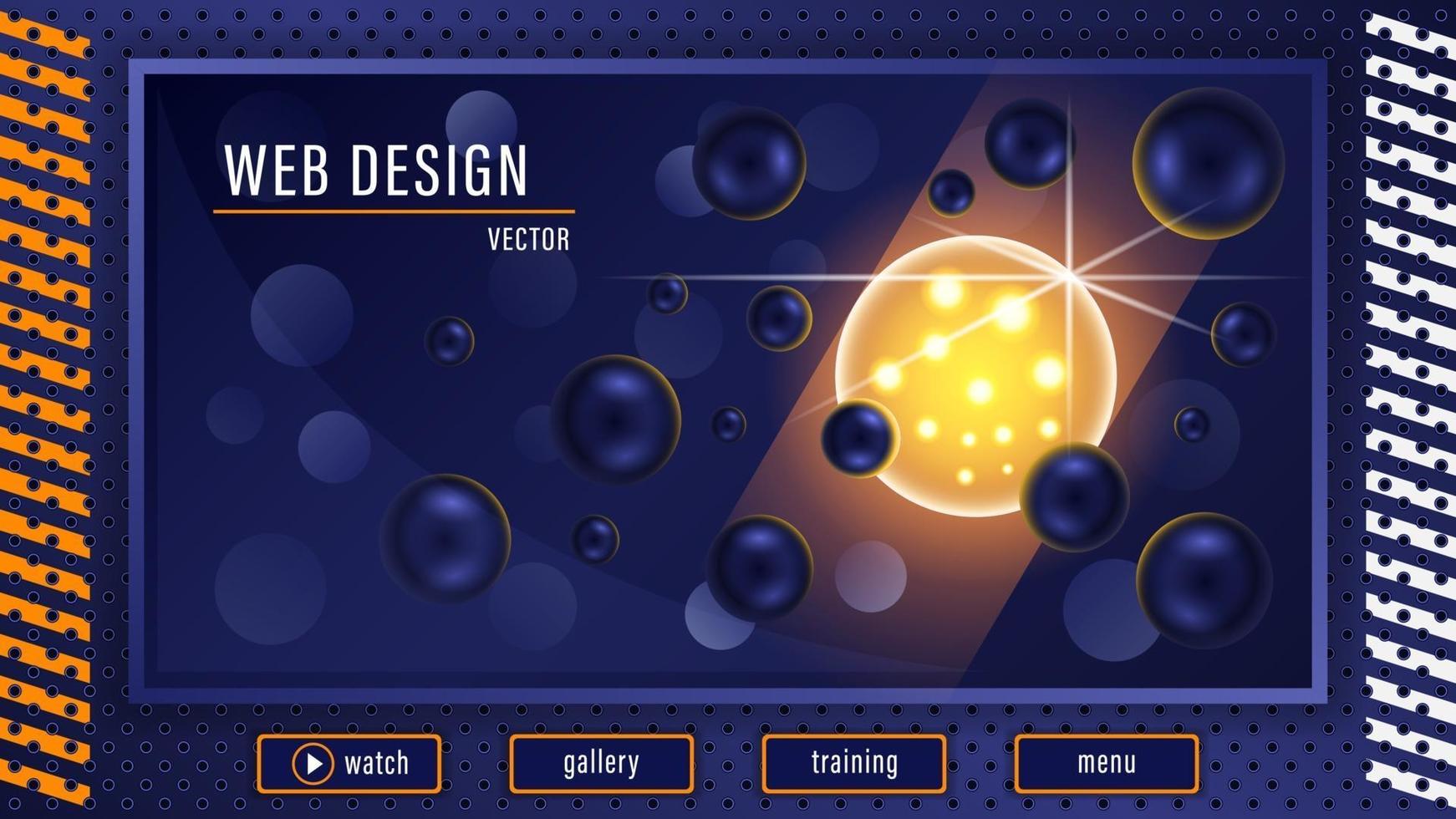 Fantastic 3d Ball in Dark Blue Balls Background vector