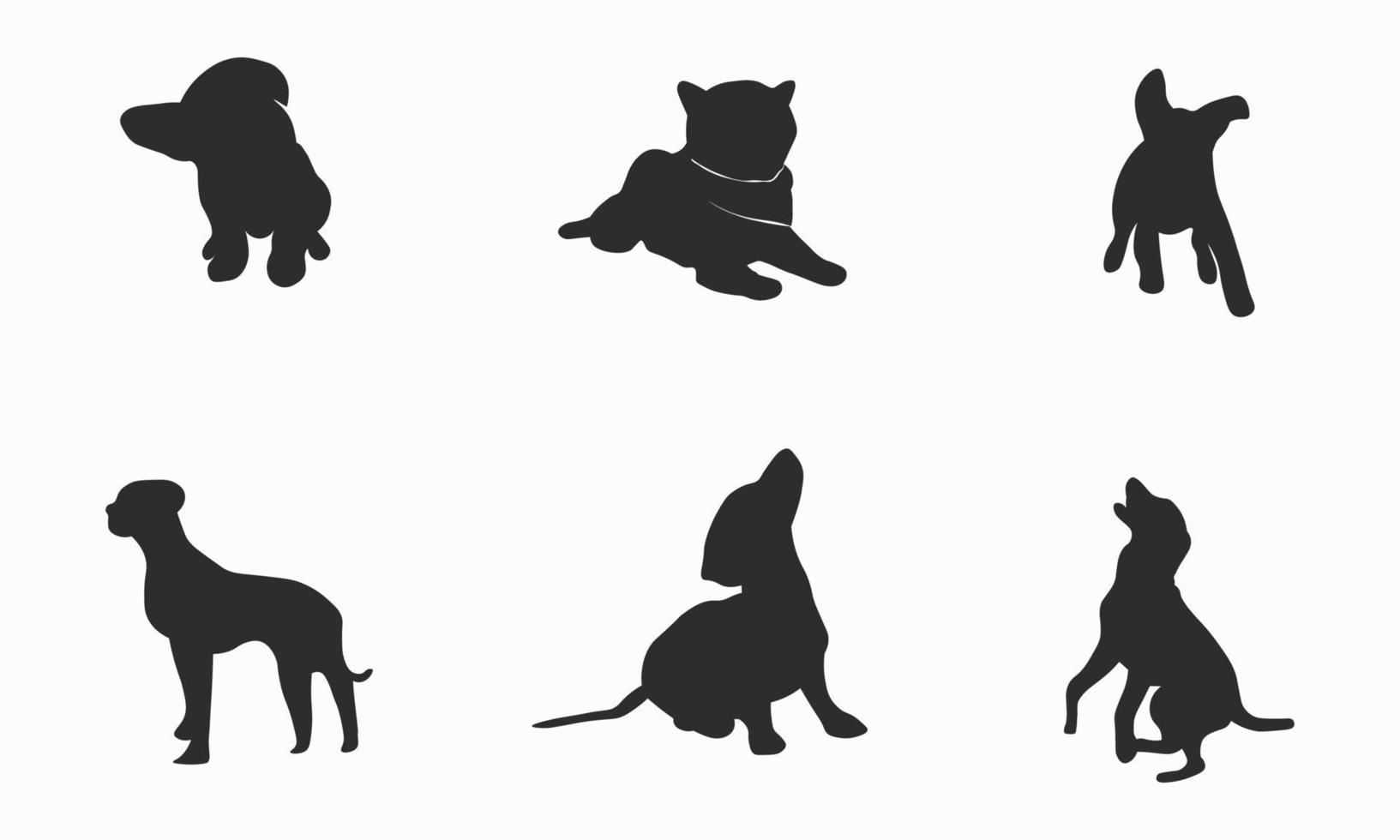 Collection of dog silhouettes vector