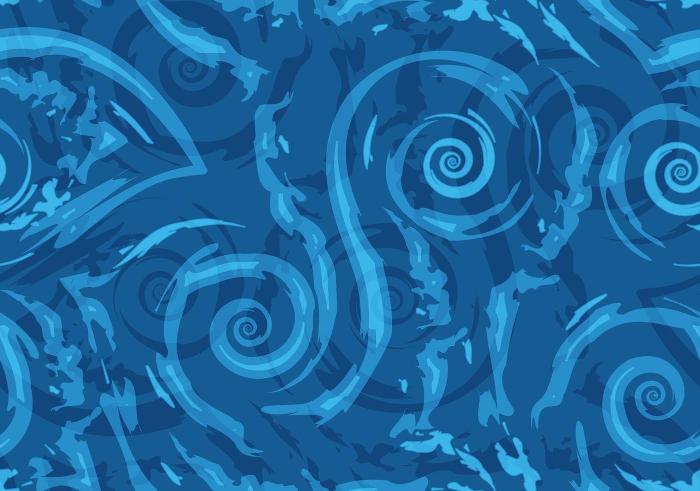 Seamless vector pattern of blue torn lines and spirals on a nautical background