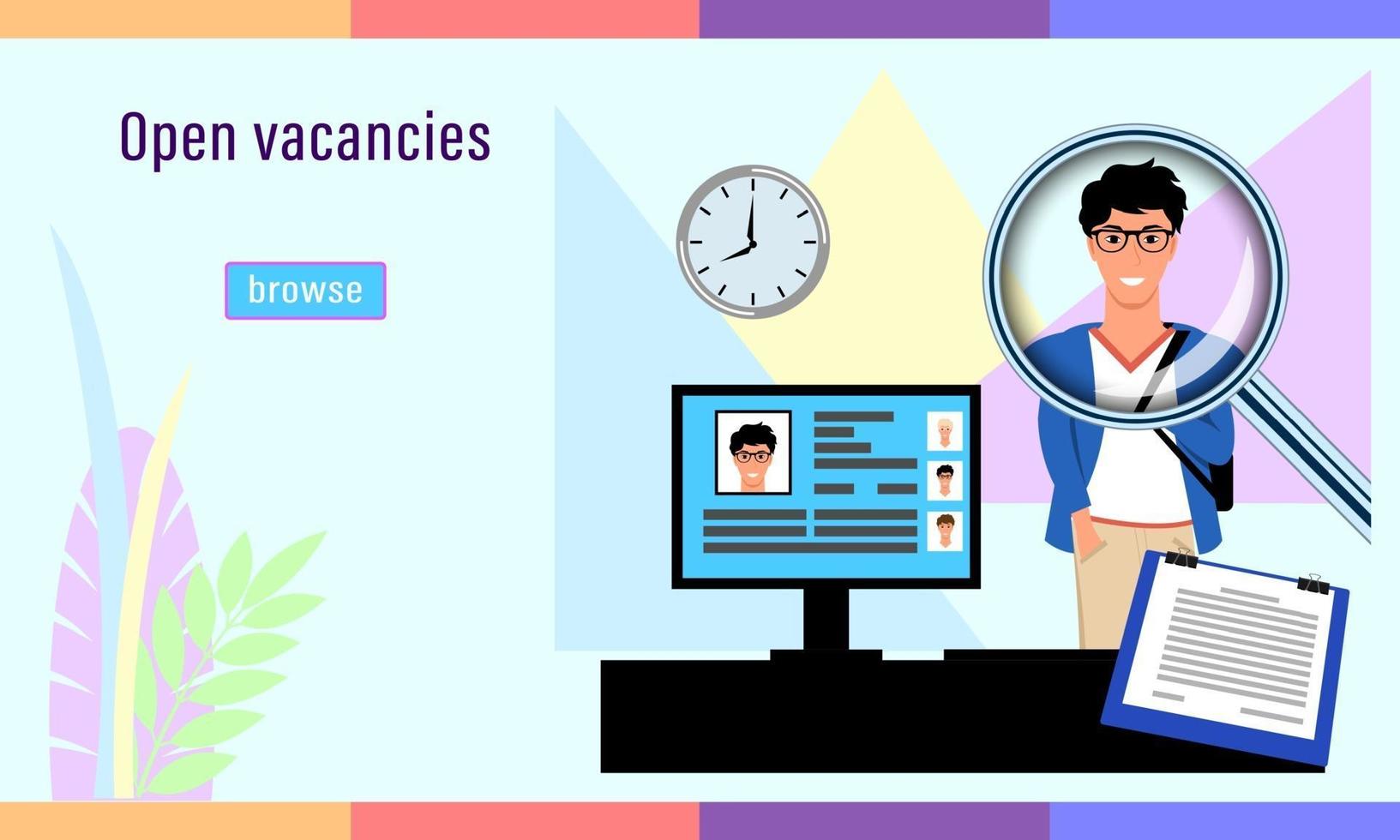 Recruitment agency Open vacancies vector