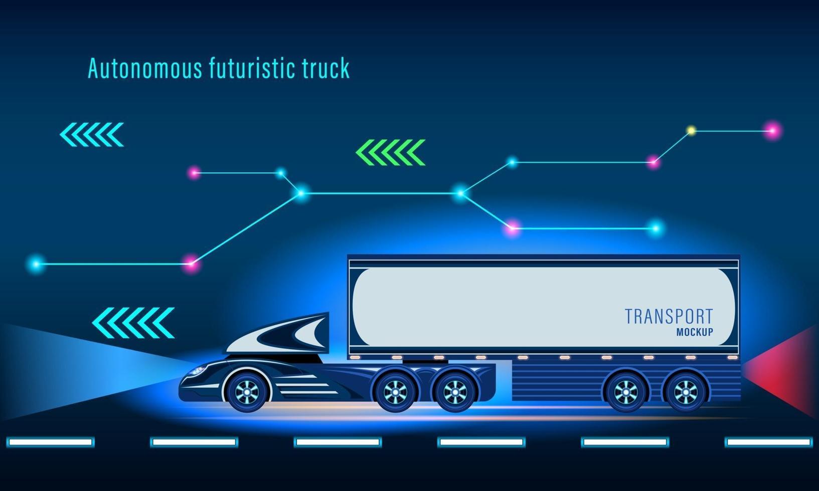 Autonomous Smart Futuristic Truck vector