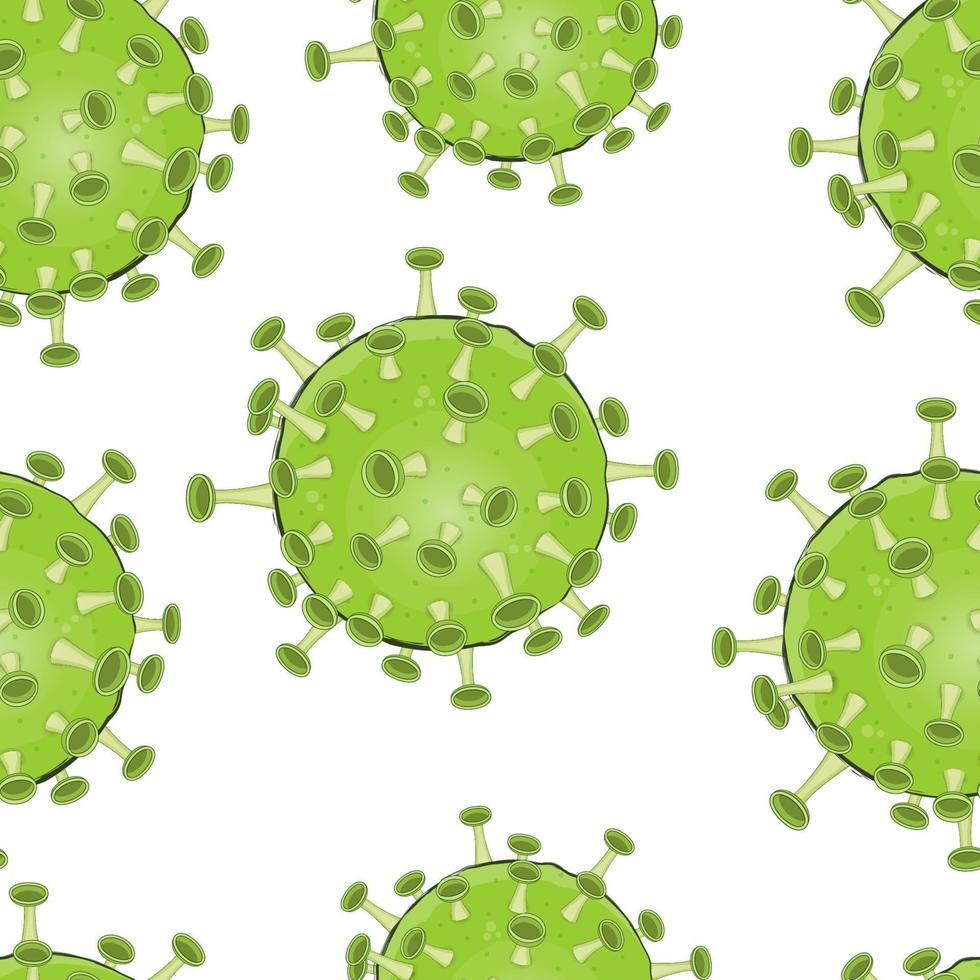vector sin patrón de virus verdes ncov-2019