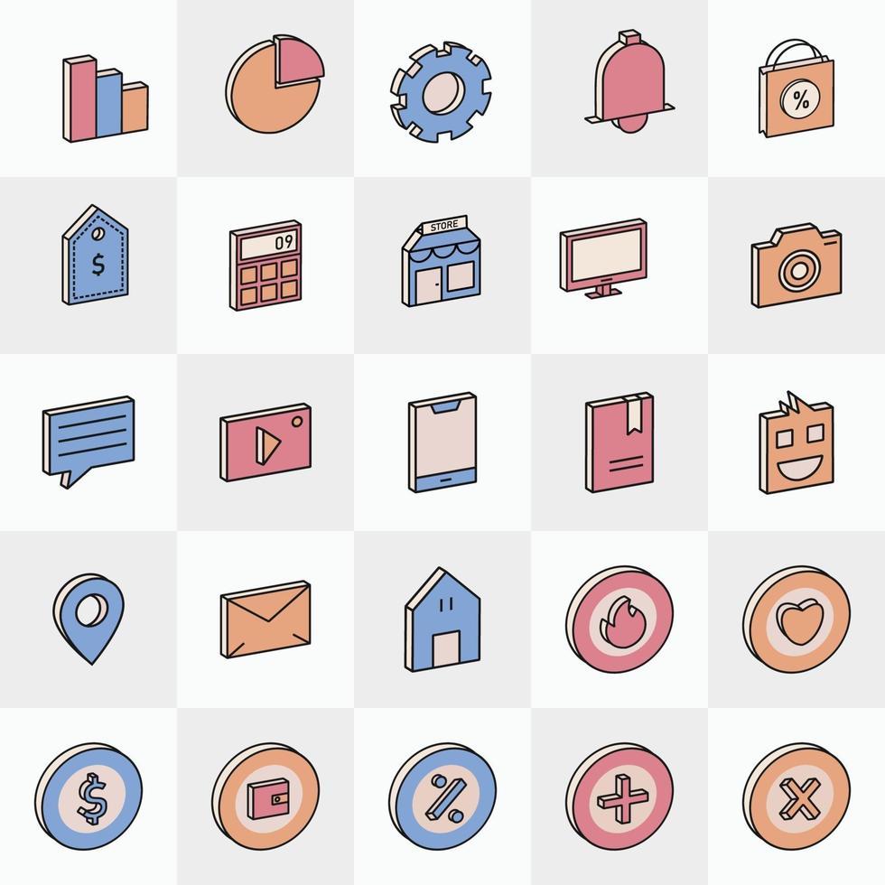 vector illustration of business icons