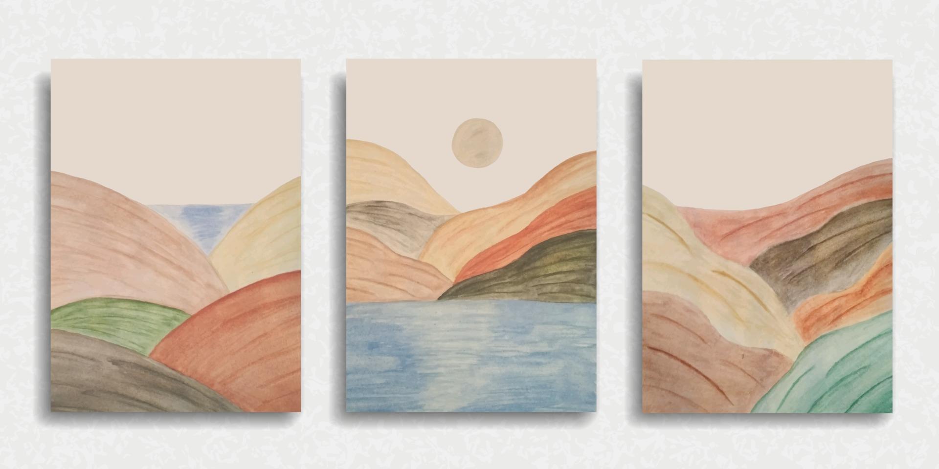 Set of Nature Landscape Background vector