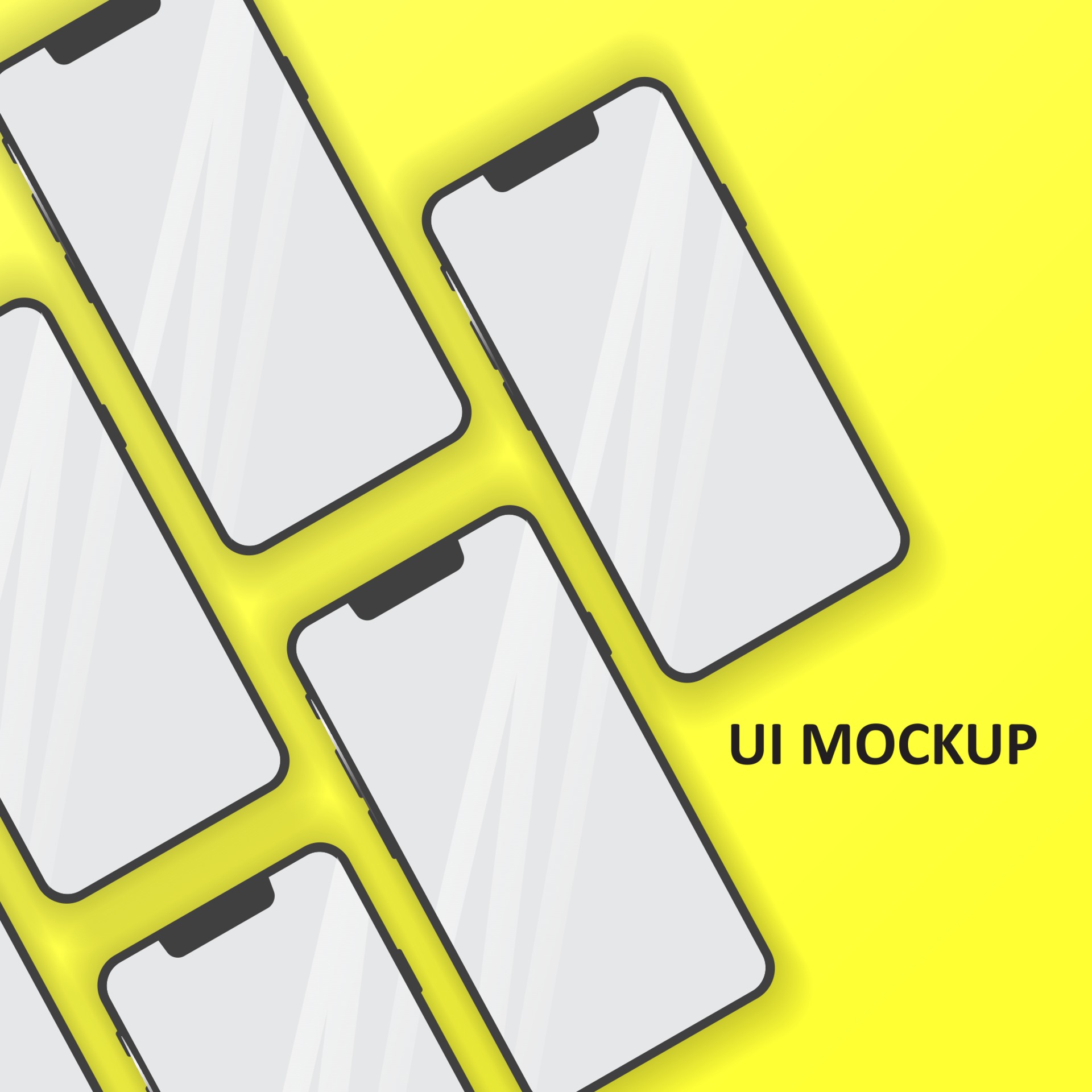 Download Fllat Lay Smartphone For Ui Design Mock Up Devices In Yellow Background 2000025 Vector Art At Vecteezy