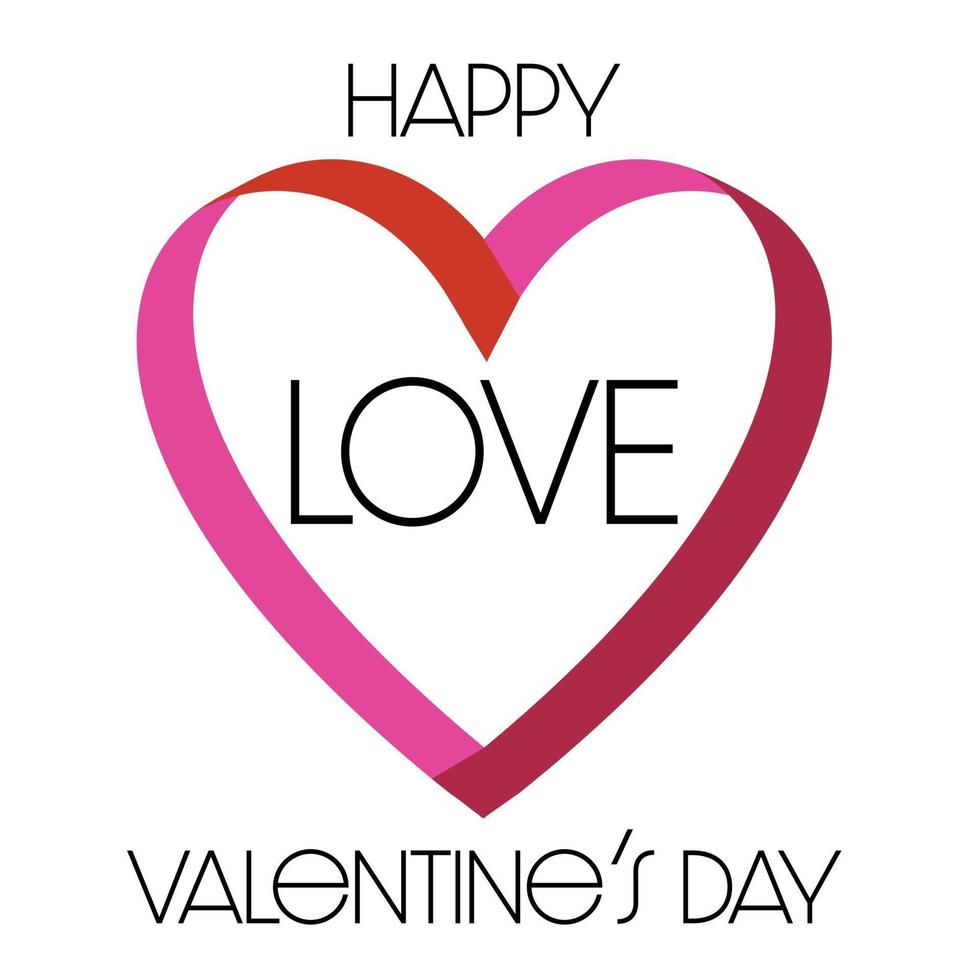 Happy Valentines Day ribbon heart vector