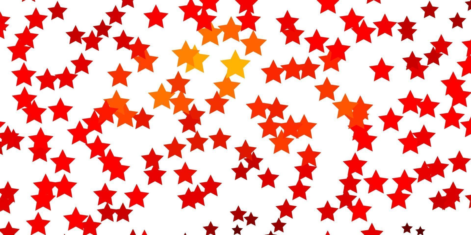 Dark Orange vector pattern with abstract stars.