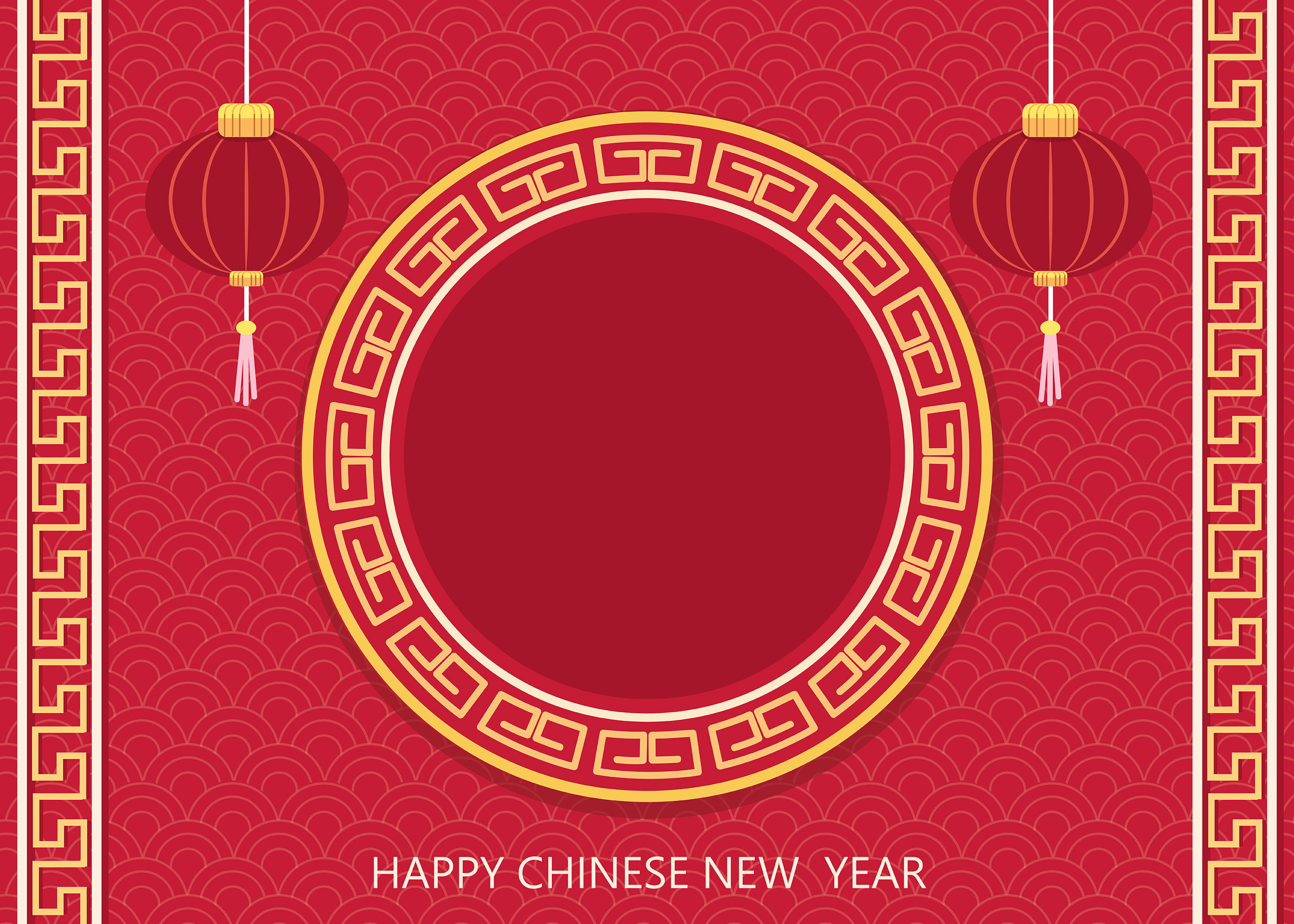 Happy Chinese new year card. Red background with traditional Asian lanterns  for greeting card, flyers, invitation, posters, brochure, banners,  calender. 2000035 Vector Art at Vecteezy