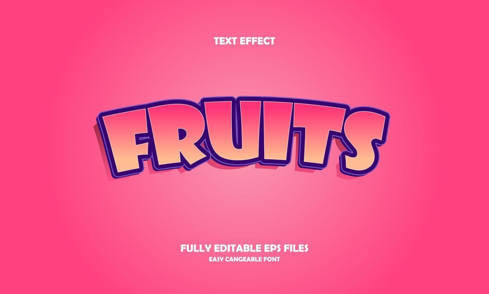 modern text effect fruits vector illustration