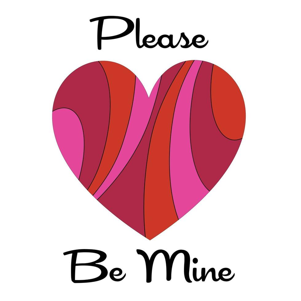 mod please be mine pink red pattern valentine hearts vector