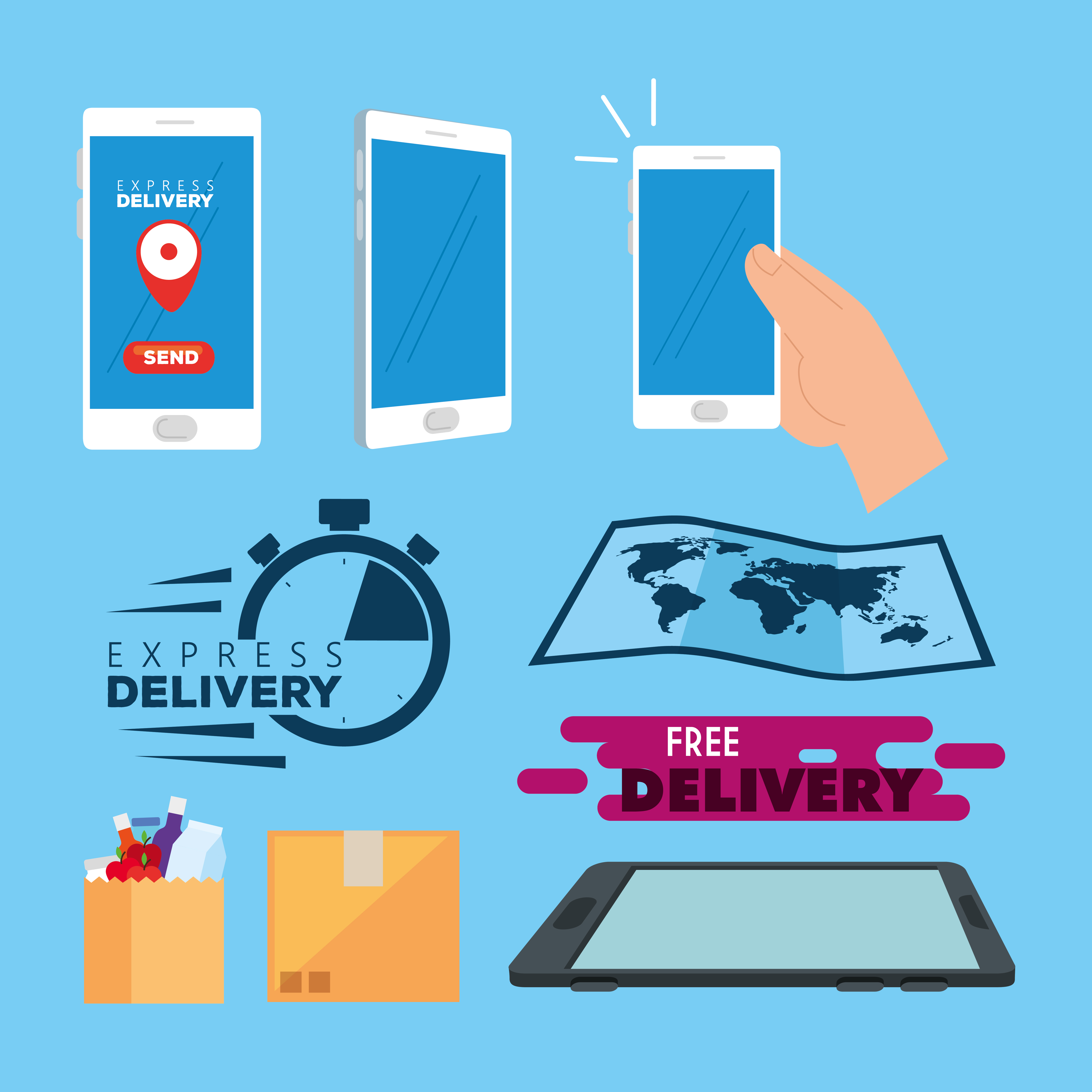 set of delivery icons 2000299 Vector Art at Vecteezy