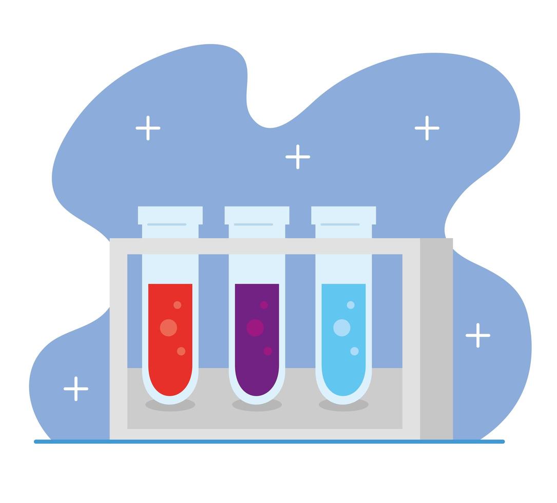 conjunto de tubos de ensayo de laboratorio vector