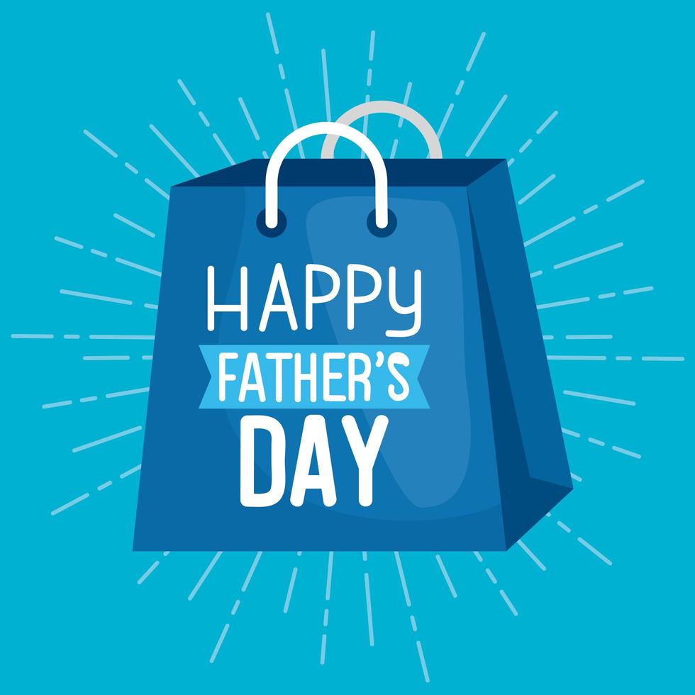 happy fathers day card with shopping bag vector