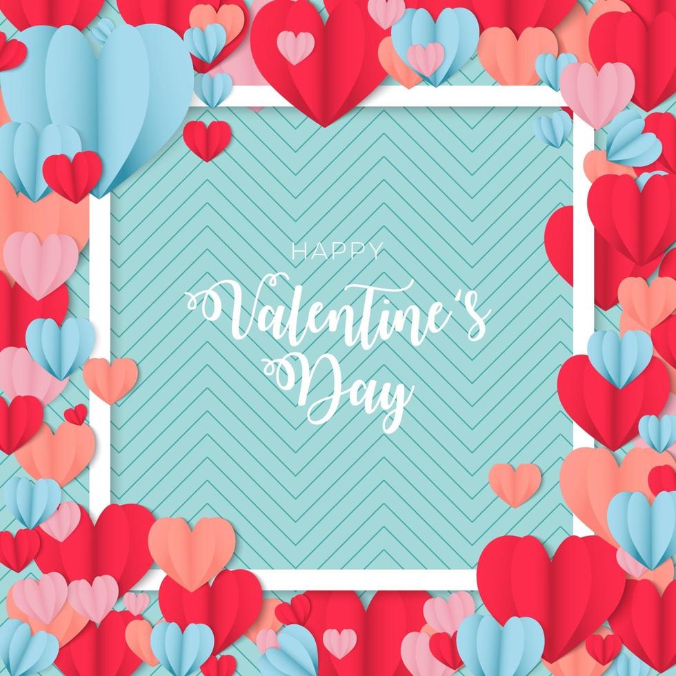 maravillosos saludos con estilo feliz día de san valentín vector