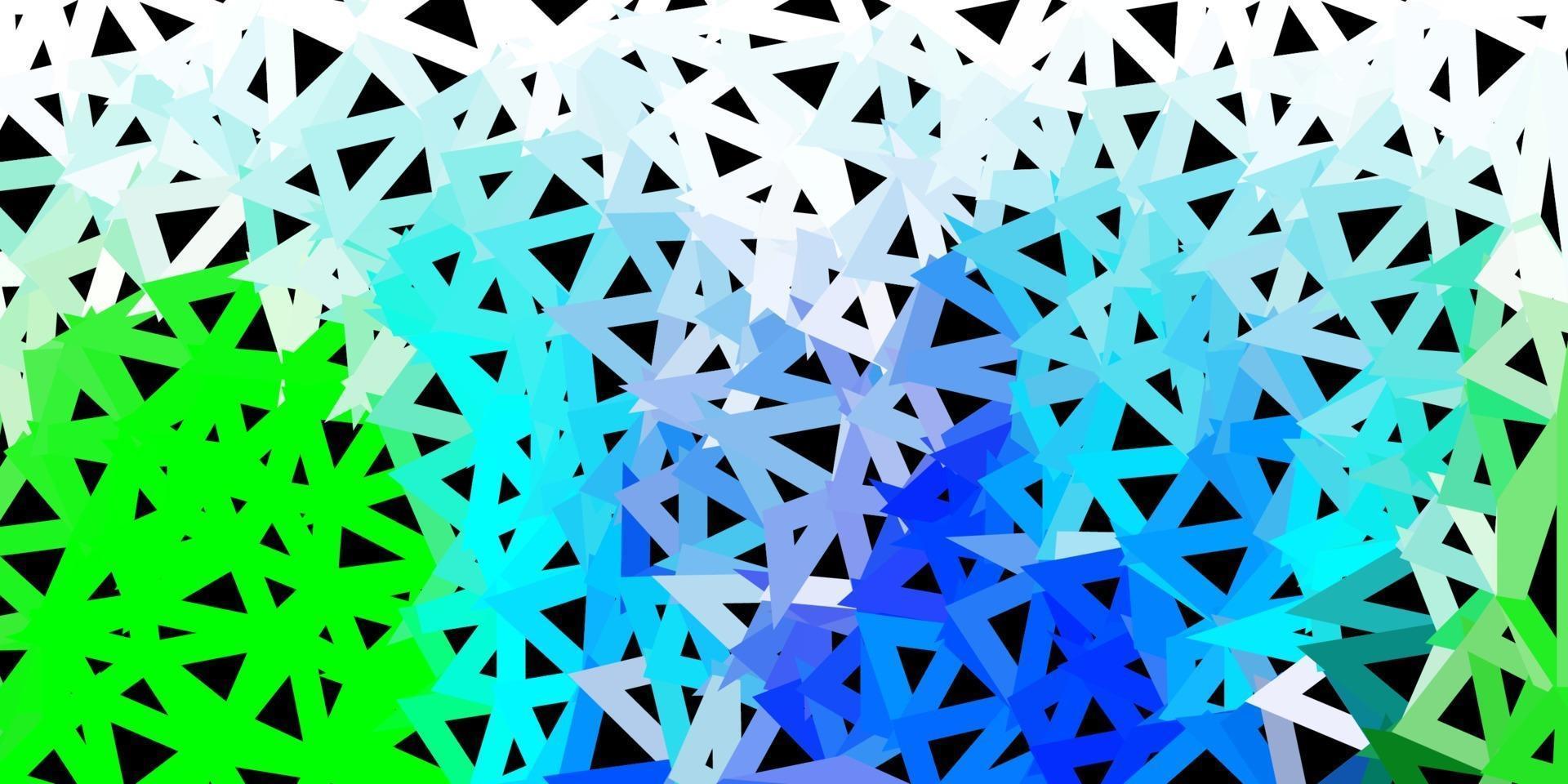 Light blue, green vector triangle mosaic template.