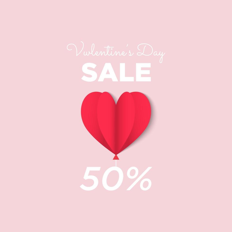 Valentines day post sale with a pink background vector