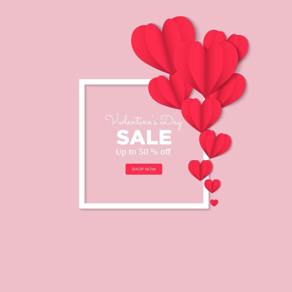 Pink calm valentines day sales post templates vector