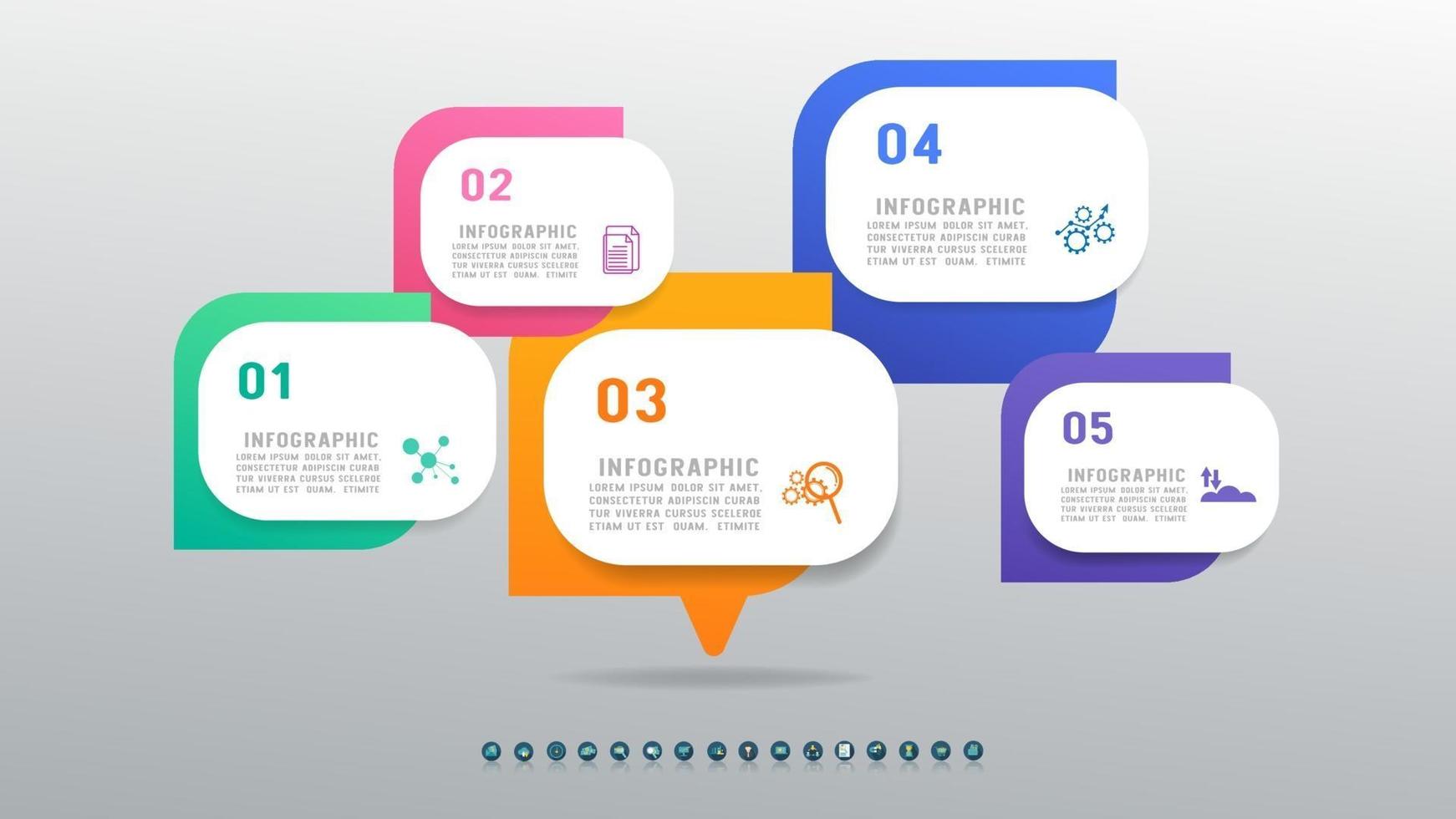 Infographic abstract concept template design with 5 steps options. vector