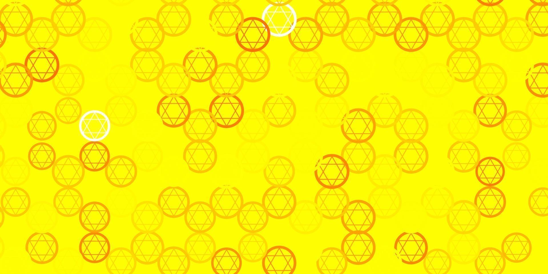 Light Yellow vector background with occult symbols.