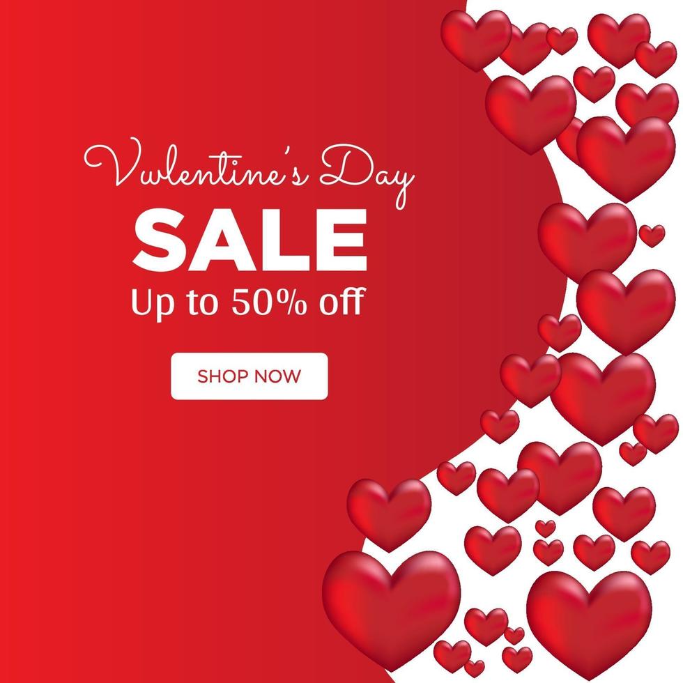 Valentines day post sale with a minimal heart vector