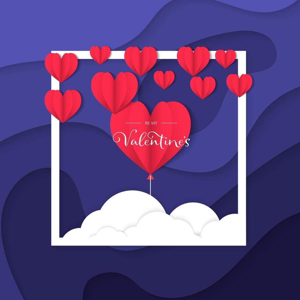 Blue valentine day poster or banner post templates vector