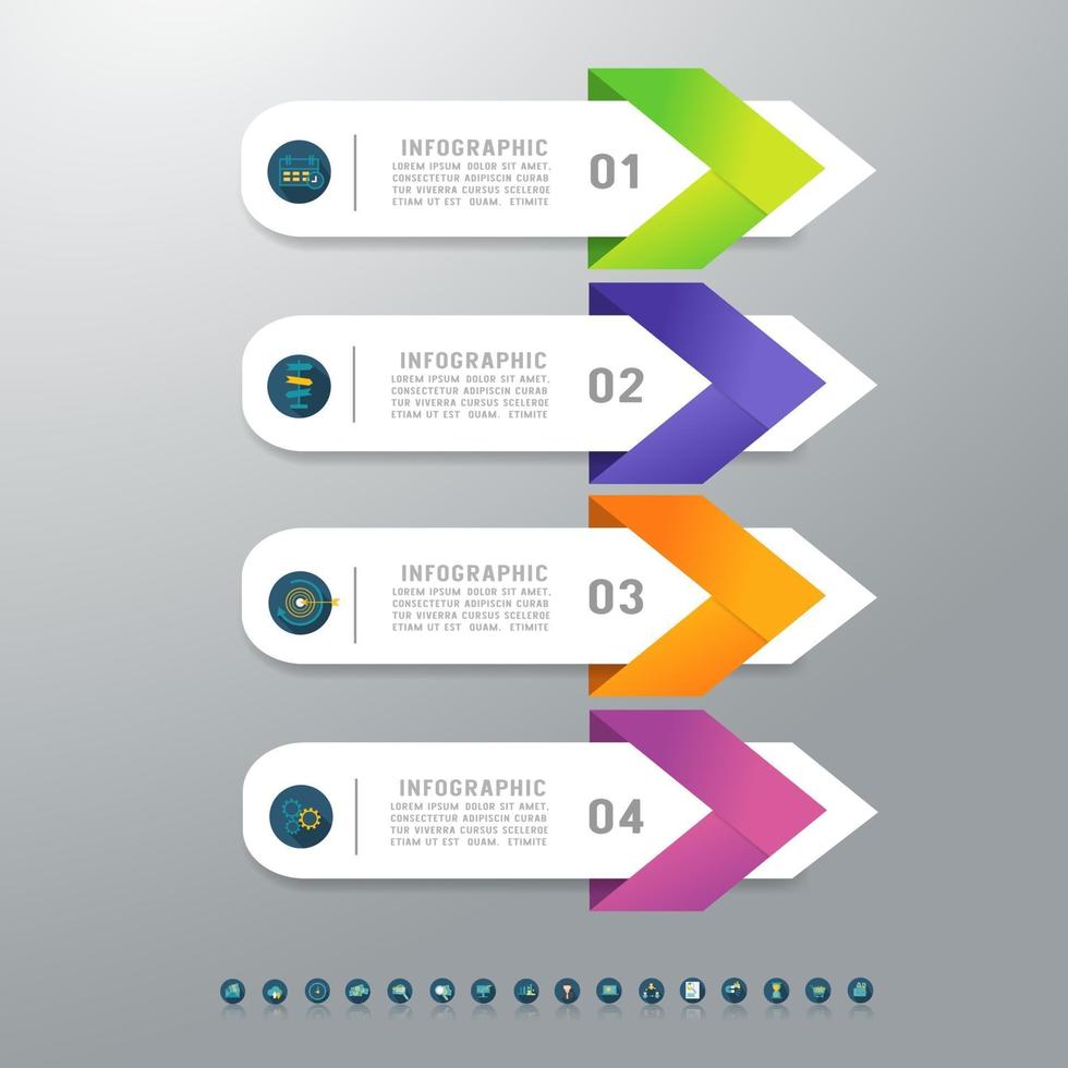 diseño de plantilla de negocio 4 elementos de gráfico infográfico vector