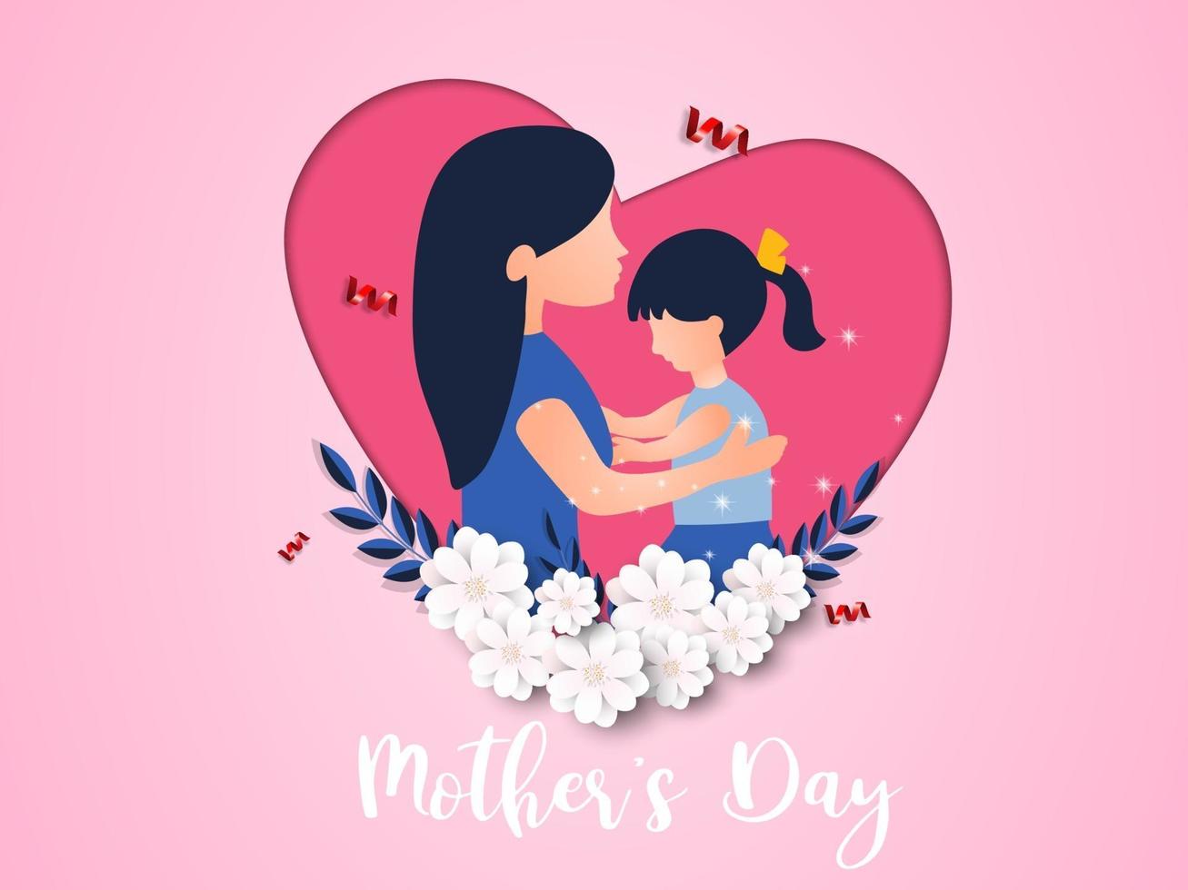 Happy mother's day design sweet greeting card. vector