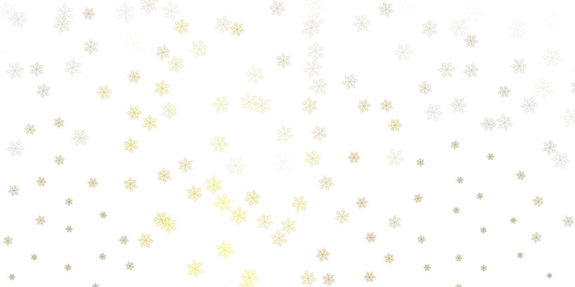 Light green, yellow vector doodle texture with flowers.