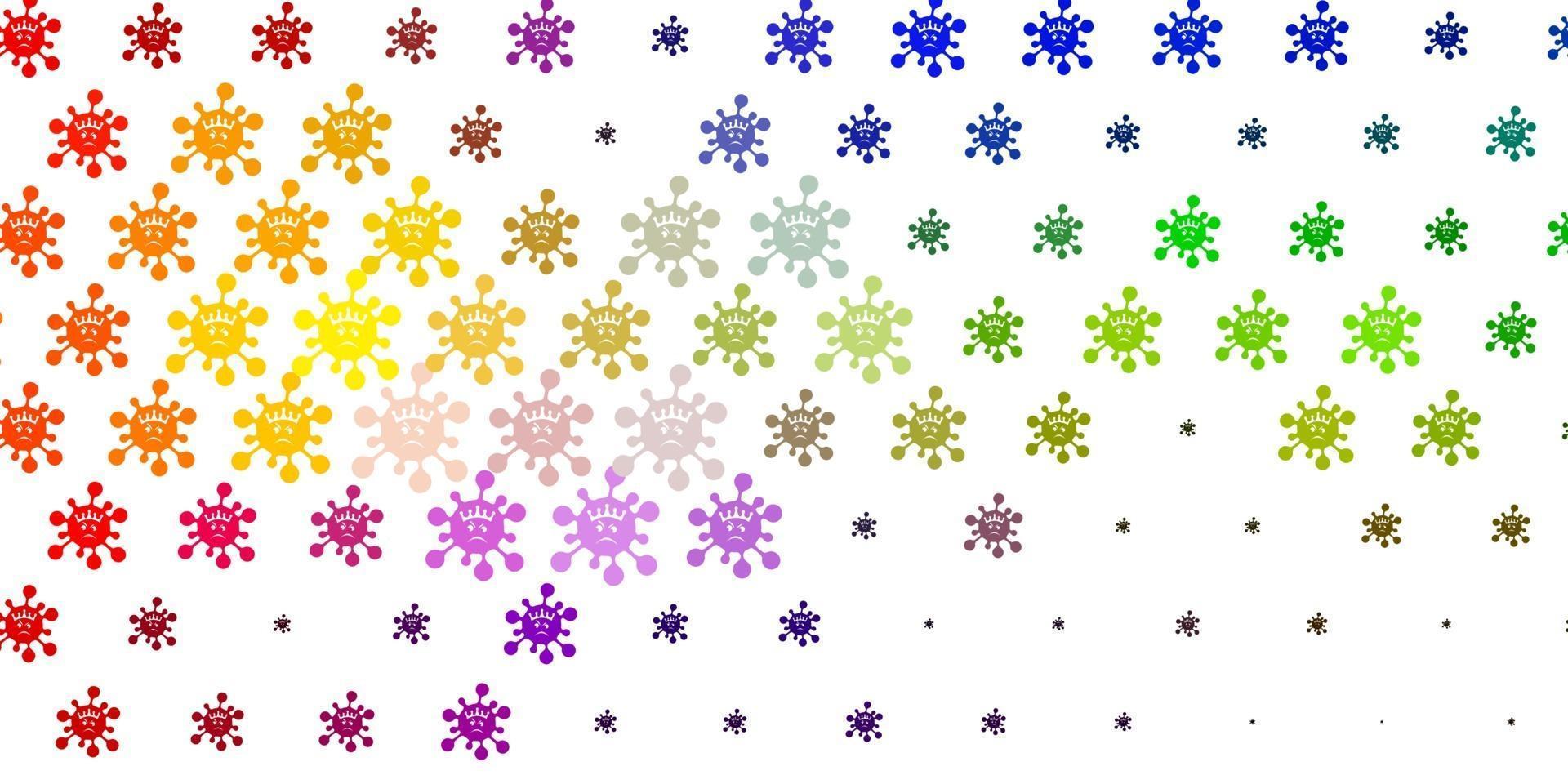 Light Multicolor vector background with covid-19 symbols.