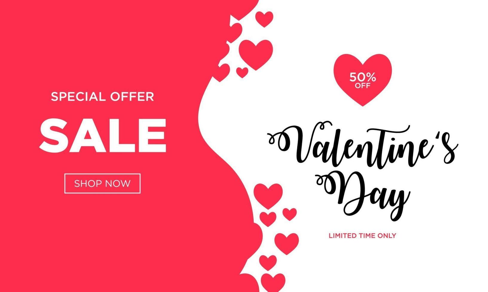 Happy valentine's day elegant love banner sale template vector