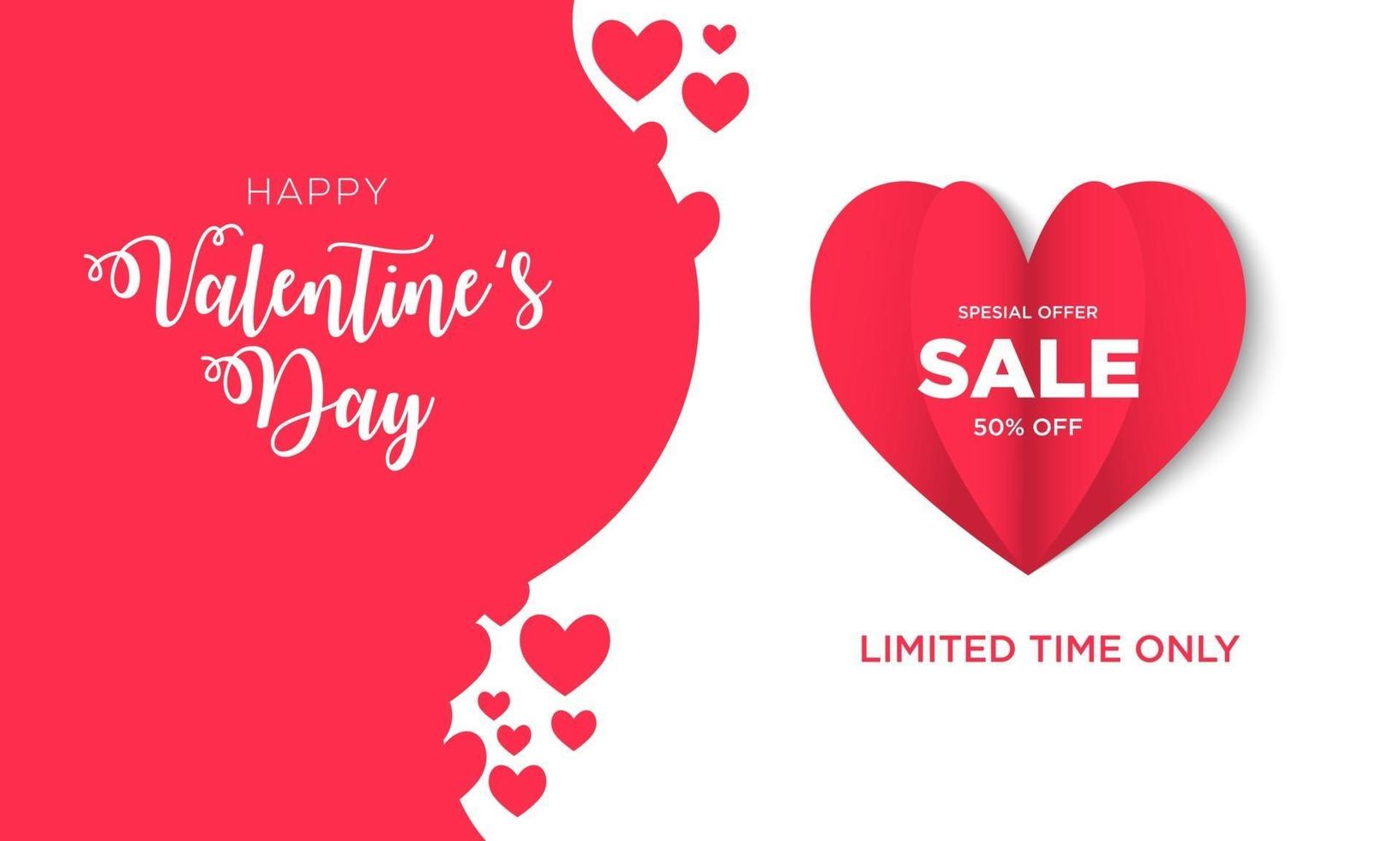 Flat design banner valentines day sale vector