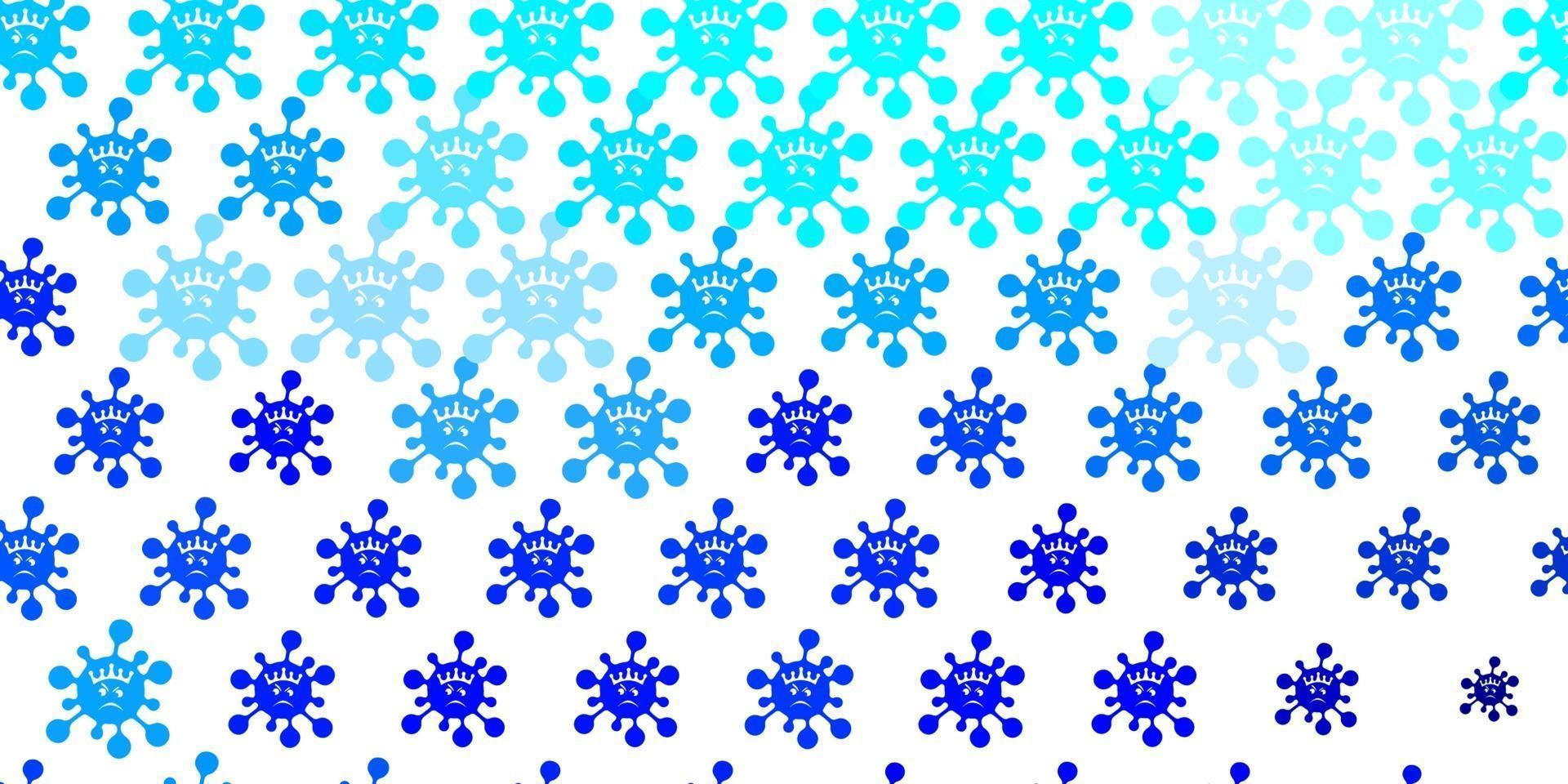 Light BLUE vector pattern with coronavirus elements.