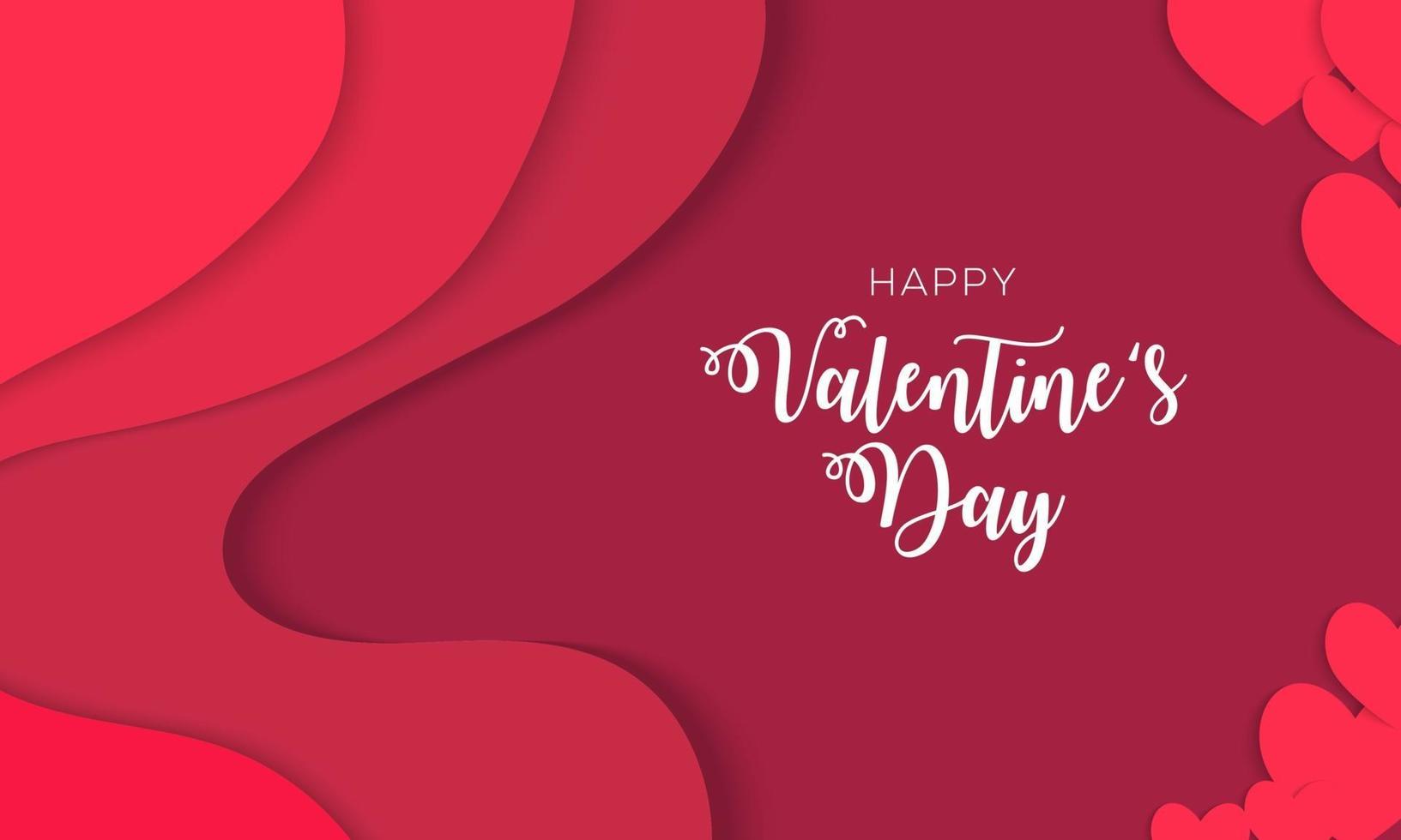 Elegant happy valentine's day papercut background vector