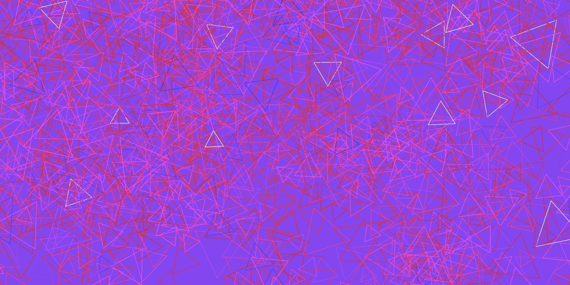 Fondo de vector rosa oscuro, rojo con triángulos, líneas.