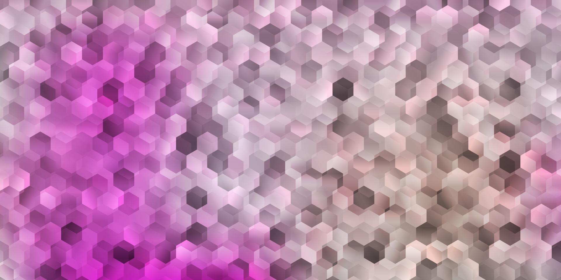 patrón de vector rosa claro con hexágonos.