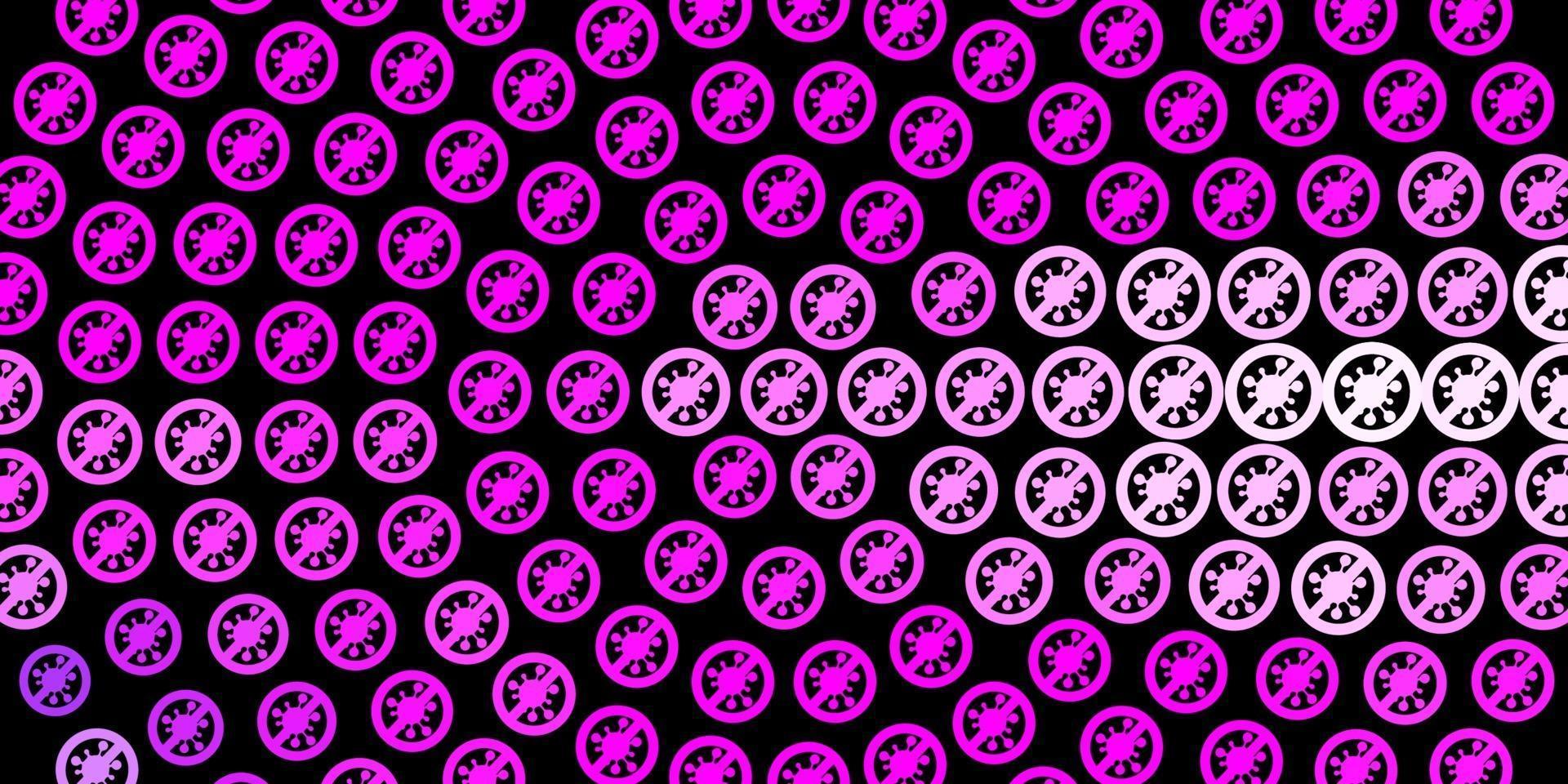 Dark Purple, Pink vector texture with disease symbols.