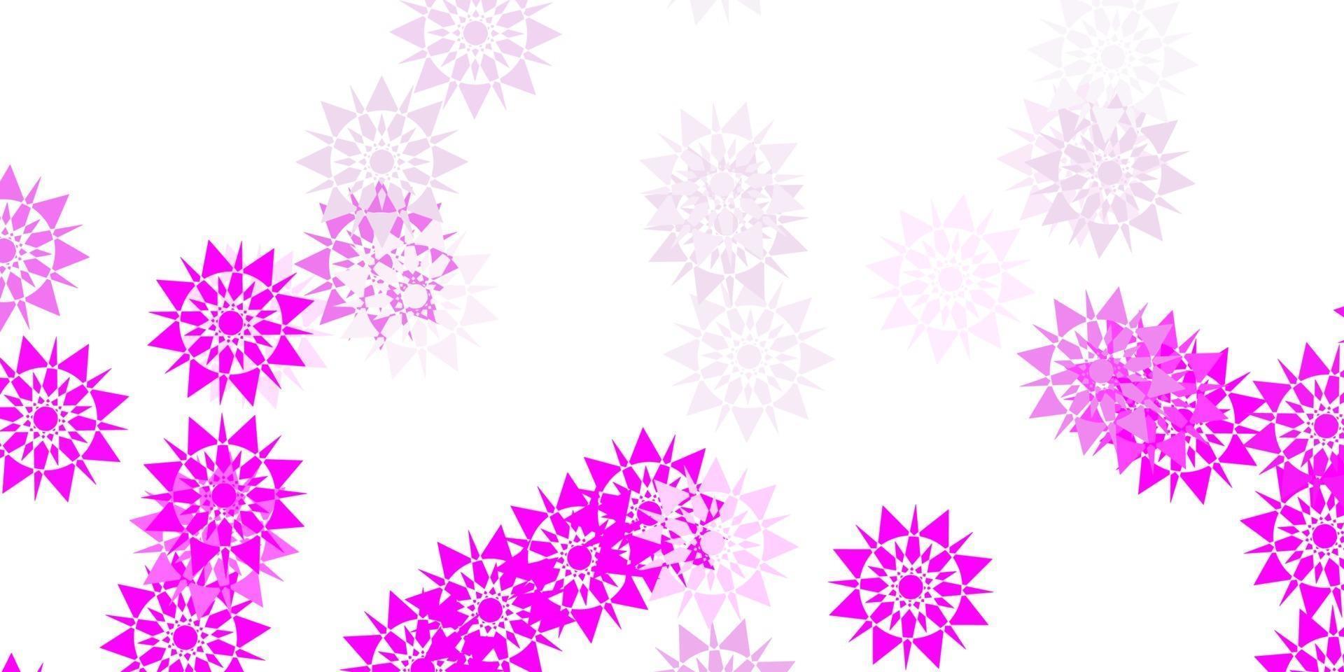 Light pink vector texture with bright snowflakes.