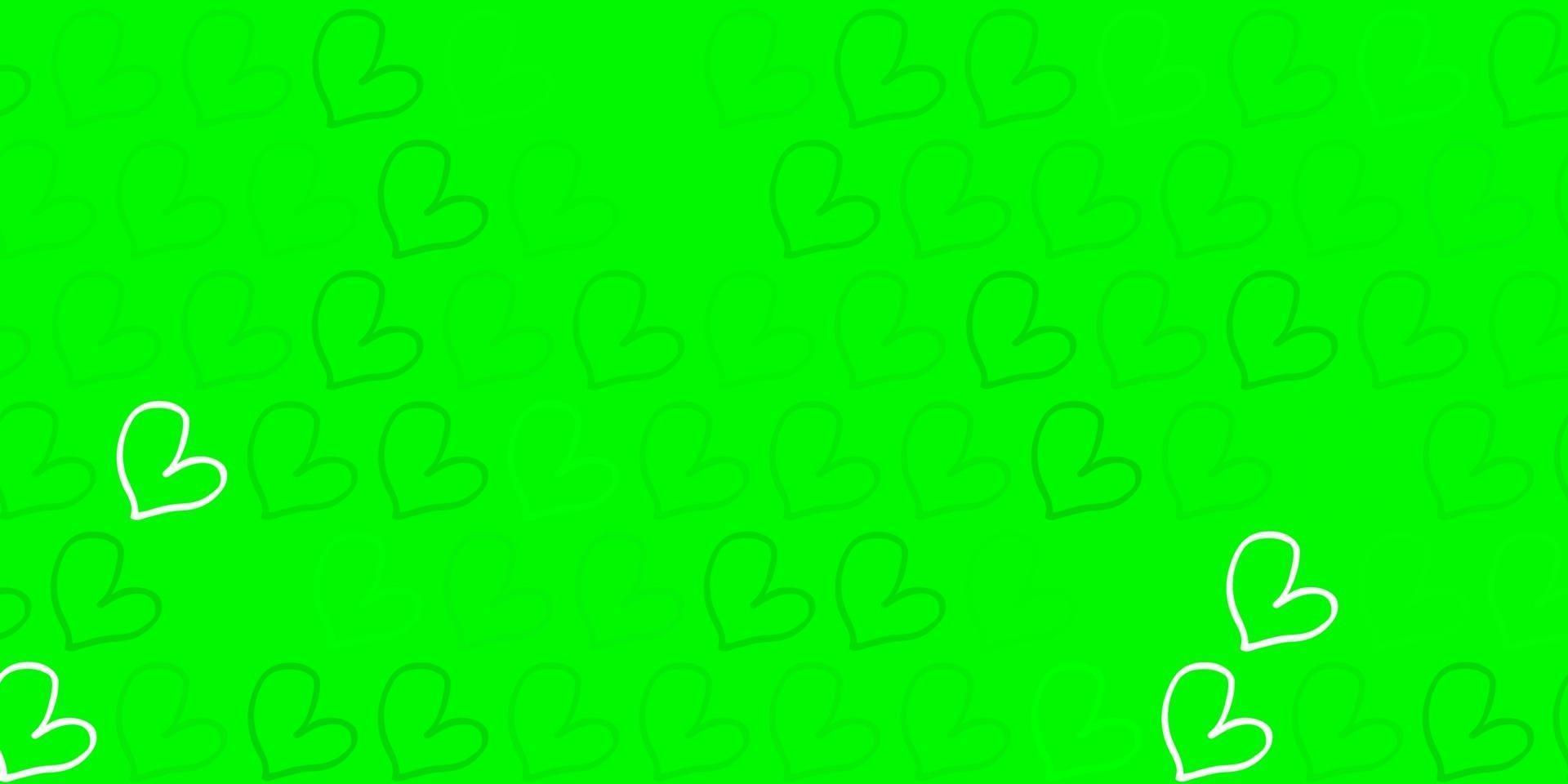 Light Green, Yellow vector pattern with colorful hearts.