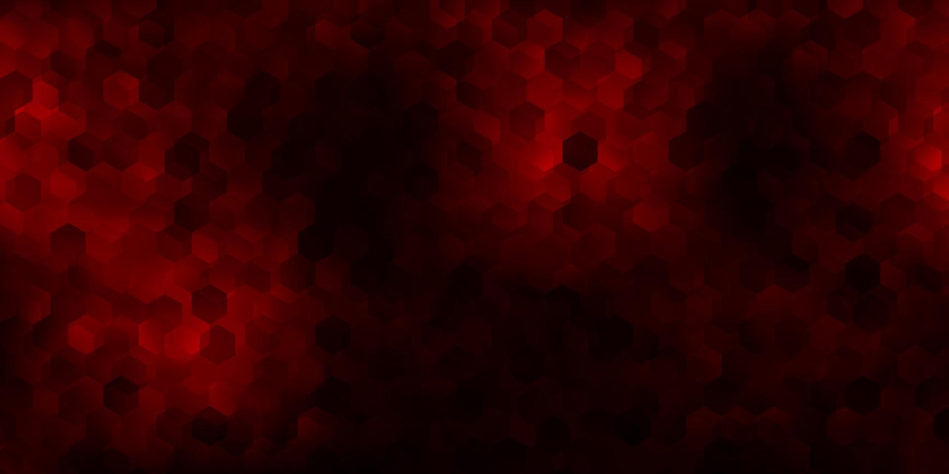 Dark red vector backdrop with a batch of hexagons.